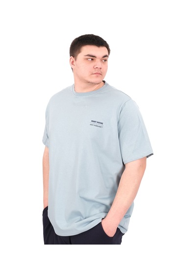 Mode Xl Büyük Beden Erkek T-shirt Bisiklet Yaka Forever U25023 Mavi Mavi