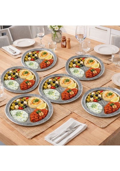 16 Cm 430 Kalite Krom Çelik 3 Adet İşlemeli Meze Tabağı Paslanmaz, Kararmaz, Şık Sunumluk 3