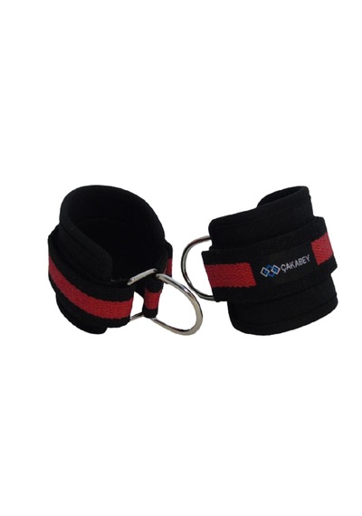 D Ring Fitness Ayak Bileği Ağırlık Çalışma Kemeri Ankle Straps Fitness 1 Çift Sağ/sol Takım Kırmızı - Siyah