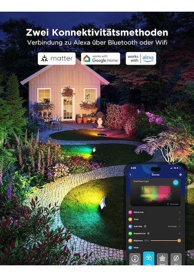 Govee Dış Mekan Triade Led Spot Işığı, 4500lm Sıcak Beyaz Ve Soğuk Beyaz İle Rgbıc Dış Mekan Projektör, Alüminyum Alaşımlı, Ip66 Su Geçirmez, Akıllı Projektör Işıkları Matter, Alexa Ve Google Assistant İle Çalışır Siyah Govee Dış Mekan Triade Led Spot Işığı, 4500lm Sıcak Beyaz Ve Soğuk Beyaz İle Rgbıc Dış Mekan Projektör, Alüminyum Alaşımlı, Ip66 Su Geçirmez, Akıllı Projektör Işıkları Matter, Alexa Ve Google Assistant İle Çalışır Siyah