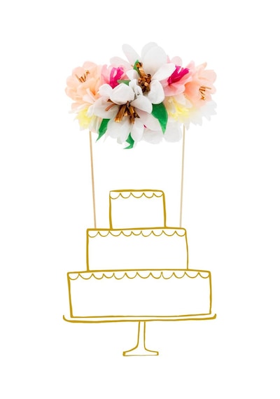 Meri Meri - Flower Bouquet Cake Topper - Çiçek Buketi Pasta Süsü Tüm Yaşlar