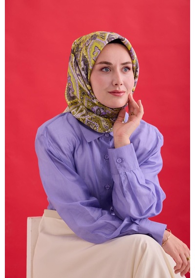 Silk Home Twill İpek Eşarp 11476-24 Asit, Butter Yellow, Lila, Mor, Beyaz, Haki