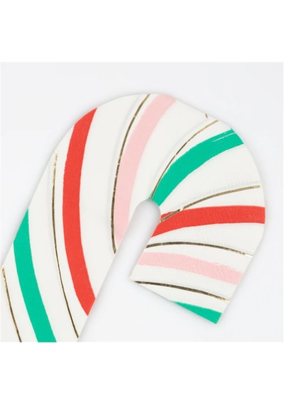 Meri Meri - Stripy Candy Cane Napkins - Çizgili Şeker Kamışı Peçeteler 16'lı