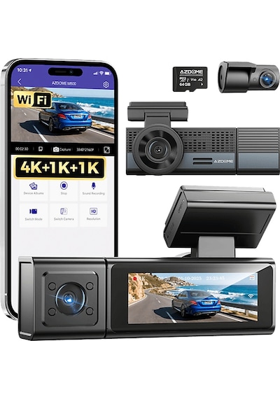 Azdome M500 4k 3 Kameralı Araç İçi Kamera