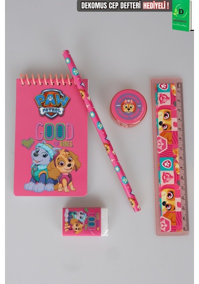 X Dekomus Lisanslı Paw Patrol Pink Paws Collection 5'li Kırtasiye Seti Not Defteri,kurşun Kalem,cetvel,silgi,kalemtraş Diğer