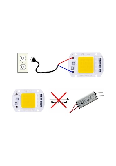 220 Volt 50 Watt Kırmızı Projektör Cob Led Çipi