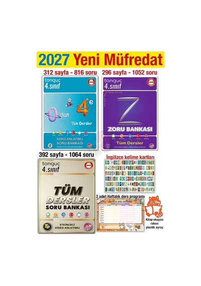 4. Sınıf 2027 Tüm Dersler Soru Zoru Konu Anlatımlı Soru Bankaları 3 Kitap Set Yeni