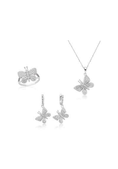Gümüş Kelebek Bayan Set St1270091 Gümüş