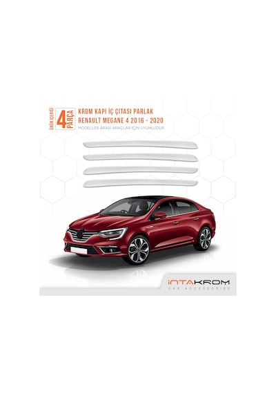 Renault Megane 4 Krom İç Kapı Çıtası 4 Parça 2016 - 2022 Renault Megane 4 Krom İç Kapı Çıtası 4 Parça 2016 - 2022