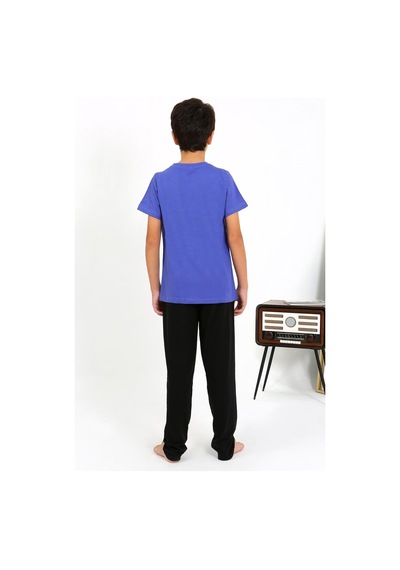 Akbeniz Erkek Çocuk Kısa Kol Penye Pijama Takım 20758 Saks