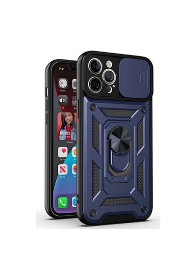 Nettech Apple Uyumlu iPhone 12 Pro Kızaklı Panzer Seri Arka Koruma Kılıf - Gold Gold