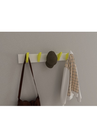 Hepsi3boyutlu Modern Duvar & Kapı Kanca Askılık - 5 Adet Sarı Kanca Askılık - Model No : 5 Sarı