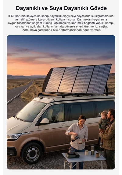 200w Taşınabilir Güneş Panelili Kamp & Karavan İçin Katlanabilir Solar Güç Kaynağı
