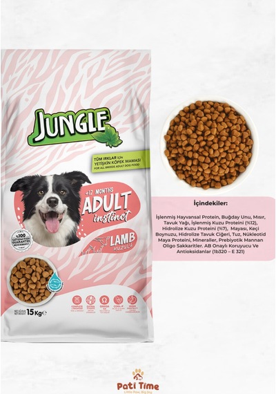 Kuzu Etli Omega 3 Destekli Yetişkin Köpek Maması 15 Kg + 6 Adet Somonlu Ezme Hediye