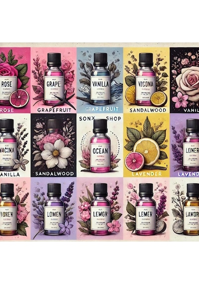 Favori 10'lu Set Esansiyel Uçucu Yağ Buhurdanlık Hava Nemlendirici Aroma Difüzörü Kokusu Esans