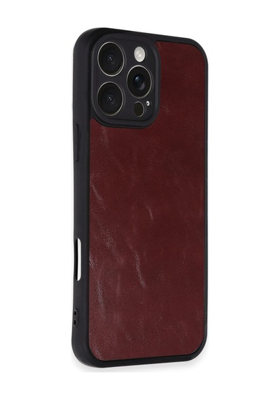 Apple İphone 16 Pro Max Kılıf Aras Deri Kapak - Bordo 0.2M-Çok Renkli
