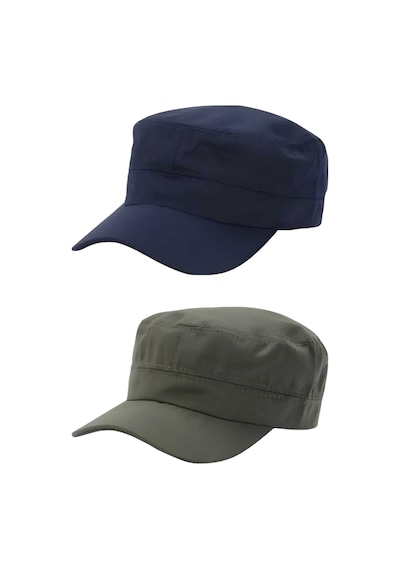 Uniquetrenders Unisex Pamuklu Castro Şapka 2 Adet Lacivert Haki Haki - Lacivert