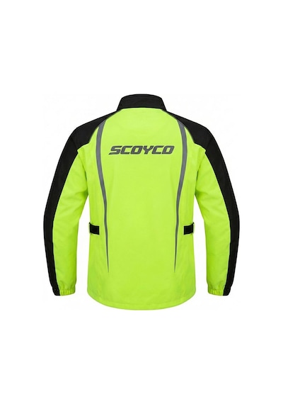 Scoyco Rc10 Neon Motosiklet Ve Bisiklet Yağmurluğu Alt Üst Takım Oxford Kumaş Yağmurluk Yeşil