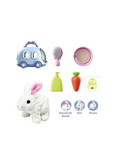 Jnd-6800 Taşıma Araba Çantalı Hareketli Pilli Tavşan Set -eco Lounge