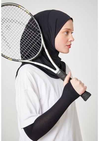Melodi Scarf Kadın Tesettür Pratik Hijab Şal Siyah Siyah