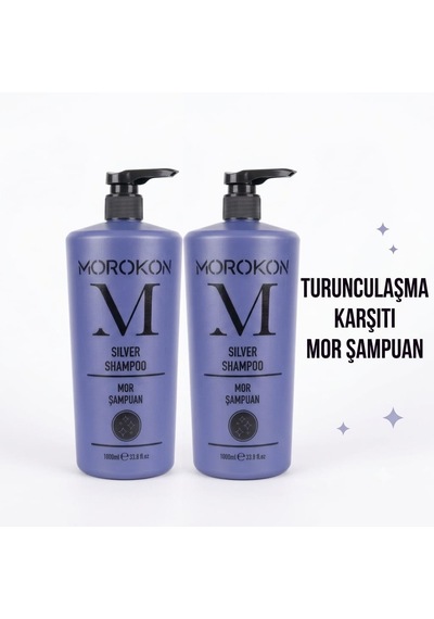 Morokon Silver Mor Şampuan 1000 Ml 2 Adet Tüm Saçlar