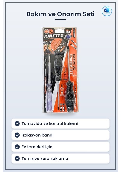 Bakım Ve Onarım Seti Tornavida Kontrol Kalemi İzolasyon Bandı Ev