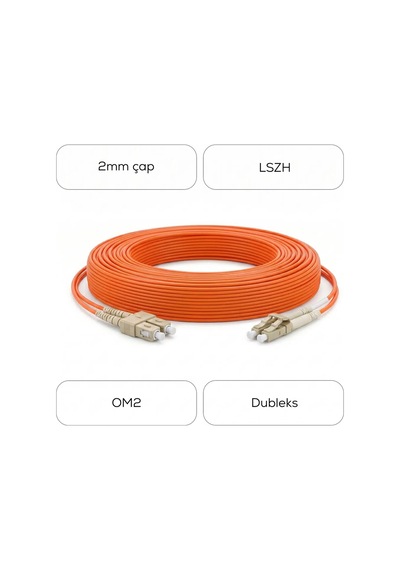 Alfafonet Sc/pc-lc/pc Multimode Om2 Dupleks 10 Metre Fiber Patch Cord