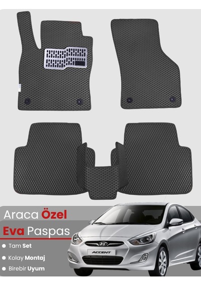 Hyundai Accent Blue 2011-2018 Uyumlu Eva Paspas Tam Set Araca Özel,kolay Montaj 184