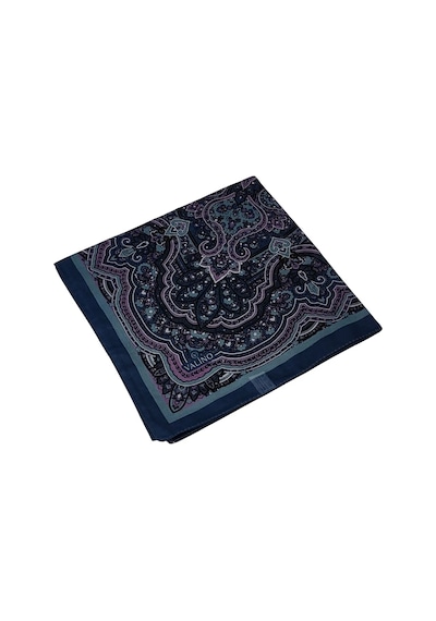 Mim Eşarp Mısırlı Eşarpları Büyük Boy Etnik Desenli Eşarp 120x120 Cm Mor - Lacivert