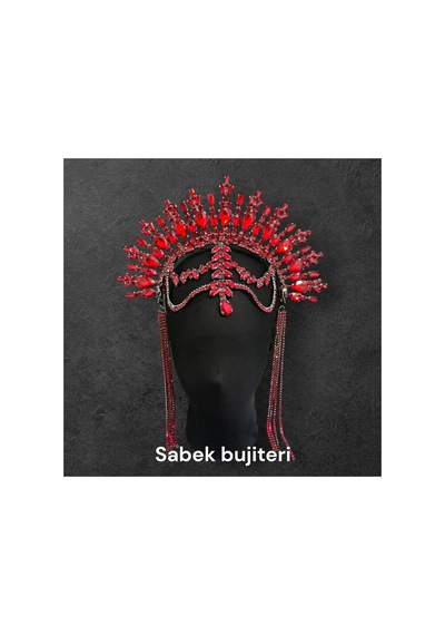 Alys-alınlıklı After Party Gelin Tacı,kına,nişan,söz,after,bride,party Taç Kırmızı - 735420804 Kırmızı