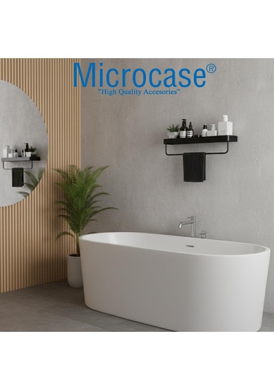 Çok Amaçlı Modern Duvar Rafı Ve Havlu Askılığı Banyo Mutfak Malzeme Düzenleyici Siyah Al5340 Diğer