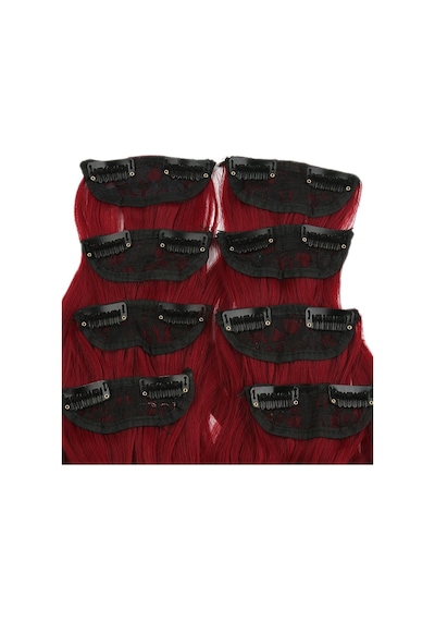 Fiber Sentetik Dalgalı 8 Parça Çıt Çıt / Kızıl - Grsy-462354 Renkli