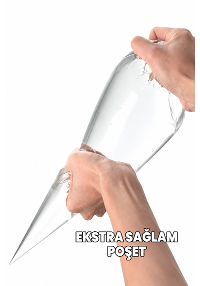 Kullan At Krema Torbası 100 Adet - Kaliteli Poşet Krema Torbası - Hijyenik Tek Kullanımlık - Ekstra Sağlam Şeffaf