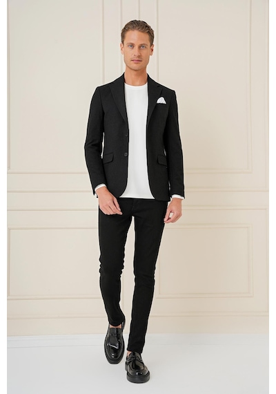 Efor C 686 Slim Fit Siyah Spor Ceket Siyah
