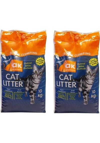 Akkum Pudralı Kalın Taneli Bentonit Kedi Kumu 2 x 10 KG
