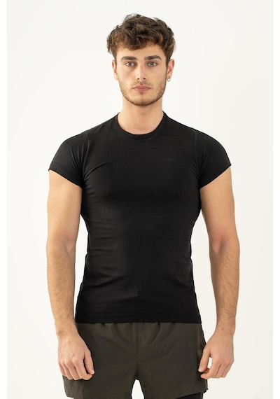 Maraton Active Slimfit Erkek Bisiklet Yaka Kısa Kol Koşu Siyah T-Shirt 821075-Siyah