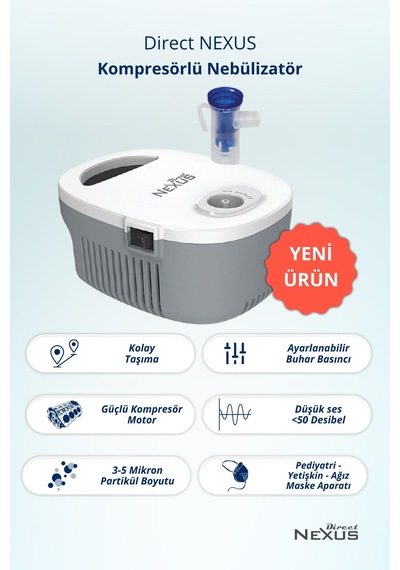 Direct Nexus Çocuklar Ve Yetişkinler Için Kompresörlü Nebülizatör