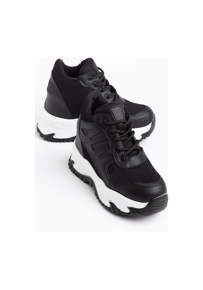 Suins Juvina Model Yüksek Gizli Topuklu Kadın Spor Ayakkabı Sneaker Siyah Suins Juvina Model Yüksek Gizli Topuklu Kadın Spor Ayakkabı Sneaker Siyah