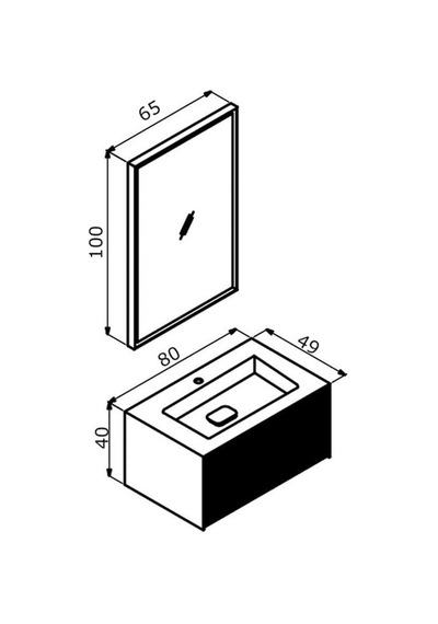 Orka Cube 80 Alt Modül + Lavabo Modul Mat Gri Diğer Orka Cube 80 Alt Modül + Lavabo Modul Mat Gri Diğer