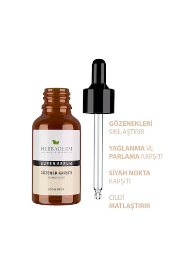 Superserum Oleanolik Asit Gözenek Karşıtı Doğal Yüz Serumu