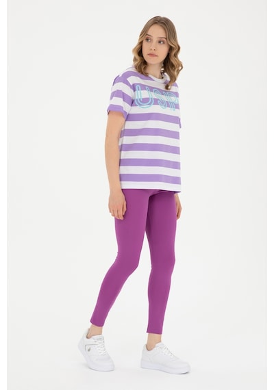 U.S. Polo Assn. Kadın Mor Yüksek Bel Spor Tayt 50284055-VR038