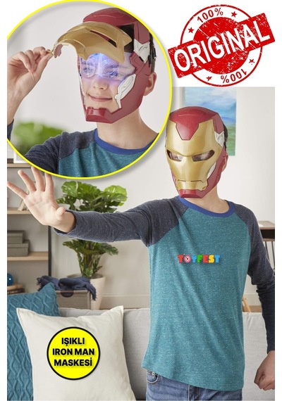 Iron Man Işıklı Flip Up Mask Brown - Elektronik Maske