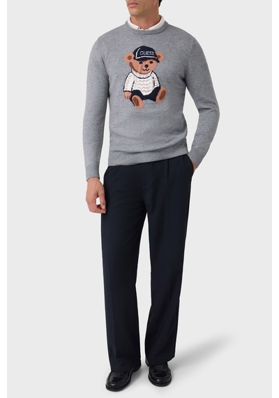 Guess Navin Logolu Regular Fit Bisiklet Yaka Kazak Erkek Kazak M6br42 Z1604 H9c8 Gri Guess Navin Logolu Regular Fit Bisiklet Yaka Kazak Erkek Kazak M6br42 Z1604 H9c8 Gri