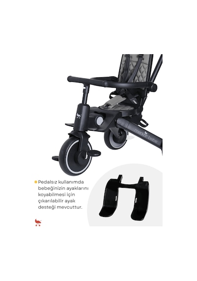 Merkür Bebe Hawk Üç Tekerlekli Bebek Ve Çocuk Bisikleti Gri Gri