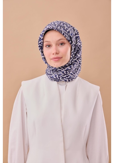 Silk Home Aura Eşarp 140006-26 Gece Mavisi, Lacivert, Füme, Gümüş
