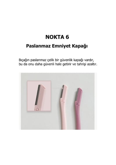 Kaş Yüz Usturası Açık Pembe Renk Kaş Alma Ve Düzenleyici Tek Çift Katlama Ve Düz Jilet 3'lü Set Açık Ton