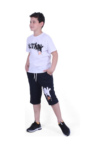 Fyk Kids Dg-nuk Yazı Baskılı Erkek Çocuk Yazlık Takım Beyaz