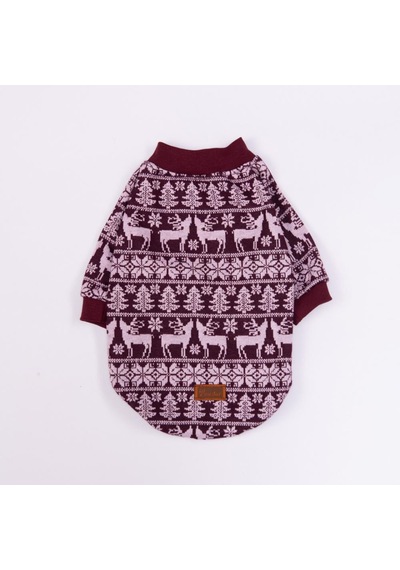 Nordic Winter Reindeer Geyik Desenli Yılbaşı Noel Köpek Sweati Köpek Kıyafeti Kedi Kıyafeti