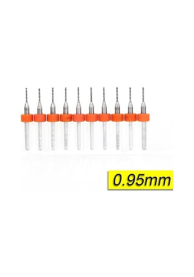 Pcb Mikro Karbür Cnc Matkap Ucu 10lu Set 0.95mm Tungsten 18 Shank