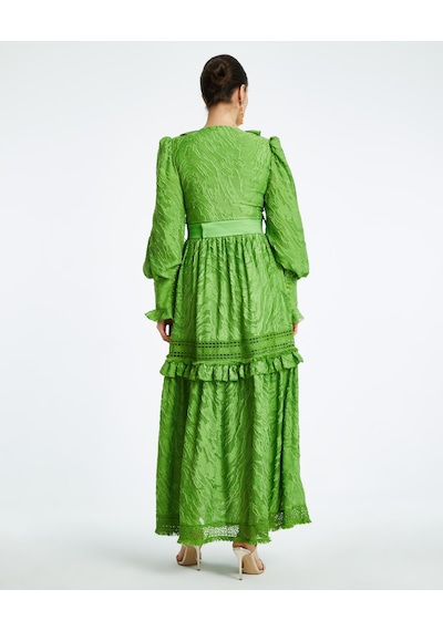 Serpil Exclusive Kadın Uzun Elbise Fırfırlı Yaka Detaylı Ve Kuşaklı, Zarif Ve Romantik Tasarım Günlük Ve Özel Kullanım İçin Elbise Yeşil Serpil Exclusive Kadın Uzun Elbise Fırfırlı Yaka Detaylı Ve Kuşaklı, Zarif Ve Romantik Tasarım Günlük Ve Özel Kullanım İçin Elbise Yeşil